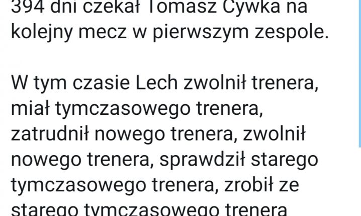 Oto co zrobił Lech przez 394 dni xD